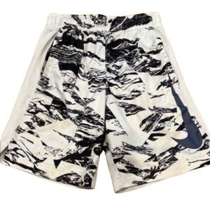 Nike Dri-fit elite printed black white/ blue swoosh activewear basketball shorts